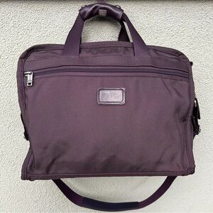 TUMI Canvas and Leather Duffle Travel Gym Bag in Chocolate Brown 
Made in USA